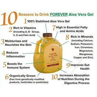 1 ลิตร Forever Aloevera Gel 100% Original เครื่องดื่มเพื่อสุขภาพที่ดีที่สุด