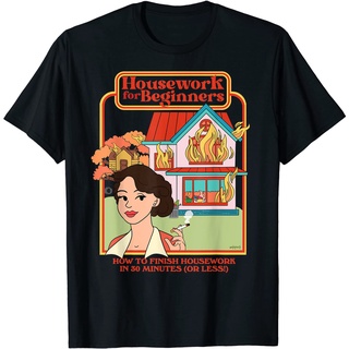 ผ้าฝ้ายคอกลมเสื้อยืด พิมพ์ลาย How to Finish Housework in 30 นาที สําหรับผู้เริ่มต้นfrom S-4XL