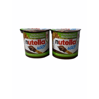 NUTELLA &amp; GO mit Haferflocken-Blaubeer Sticks ฉลากสีเขียว นูเทลล่า  สูตรข้าวโอ๊ต,บลูเบอร์รี่54g 1SETCOMBO/จำนวน 2 ชิ้น