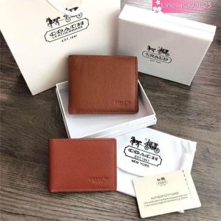 COACH Compact ID Wallet in Sport Calf Leather ของแท้ ราคาถูก