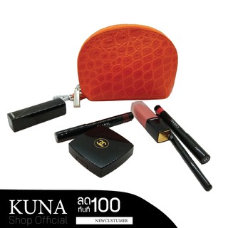 Kanpoonya กระเป๋าเครื่องสำอางค์หนังจระเข้แท้ 100% [มีใบรับประกัน]