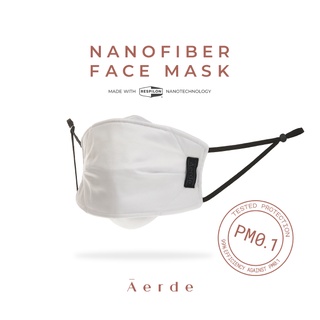 URBN Mask by Āerde (แอร์เด้) — White / สีขาว•หน้ากากนาโนไฟเบอร์•กรองฝุ่นละออง 99.9% PM0.1•ยับยั้งแบคทีเรีย