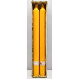 เทียนพรรษา ตรา 3 ดอกบัว ไม่มีลาย 1 คู่ ขนาด 6x59 ซม.#0578