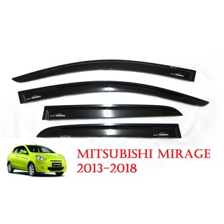 (4ชิ้น) กันสาดประตู รถยนต์ มิตซูบิชิ มิราจ ใหม่ 2013-2018 สีดำ MITSUBISHI MIRAGE Windshield กันสาด กันฝน ของแต่งมิราจ AO