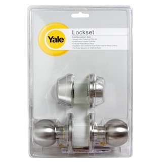 ลูกบิดประตู กุญแจลูกบิดประตู ลูกบิด+DEAD BOLT YALE CB-9217 US32D หัวกลม SS