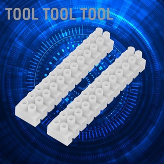 [เทอร์มินัลบล็อก] 3pcs Terminal Blocks White 12-way Screw Block Electrical Cable