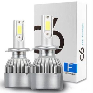 1คู่ ไฟหน้ารถยนต์ C6 LED แสงสีขาว H8 H9  H11 H16jp  36W