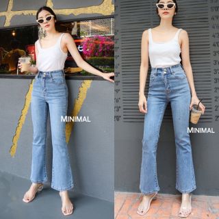 Minimal#1559ยีนส์ยืดเอวสูง มีS-L