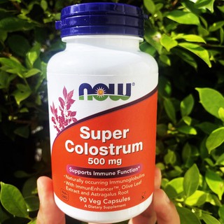 ซุปเปอร์ คอลอสตรัม Super Colostrum 500 mg 90 Veg Capsules (Now Foods®)