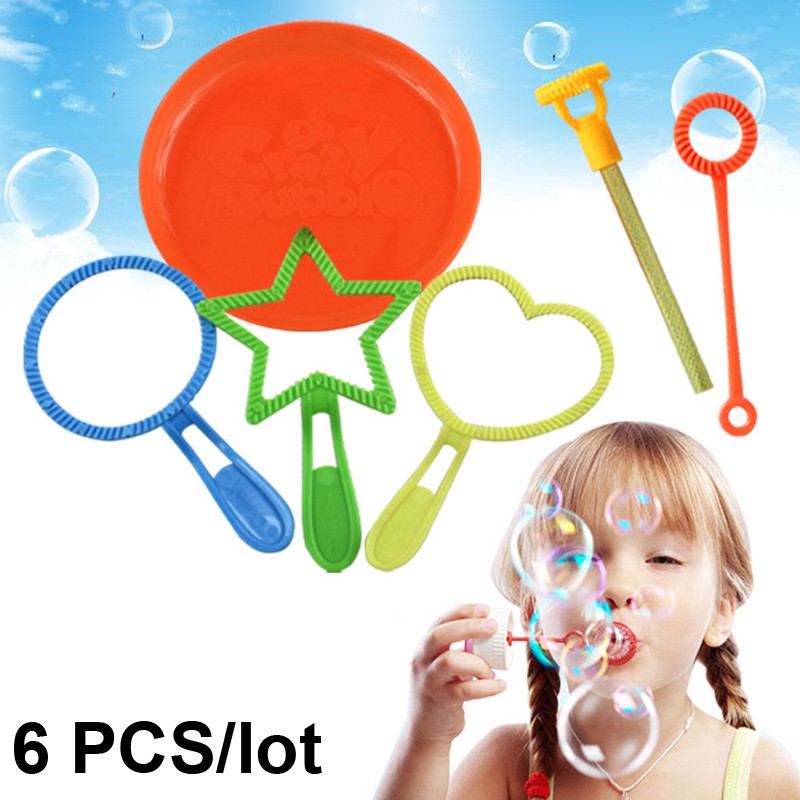 เด็กเป่าฟองสบู่เครื่องมือของเล่น 6 ชิ้น/เซ็ต Bubble Sticks ชุด Bubble Blower เครื่องกลางแจ้งชายหญิงของเล่นเด็กของขวัญวันเด็ก