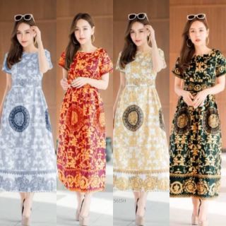 TW5615 Maxi Dress พิมพ์ลาย