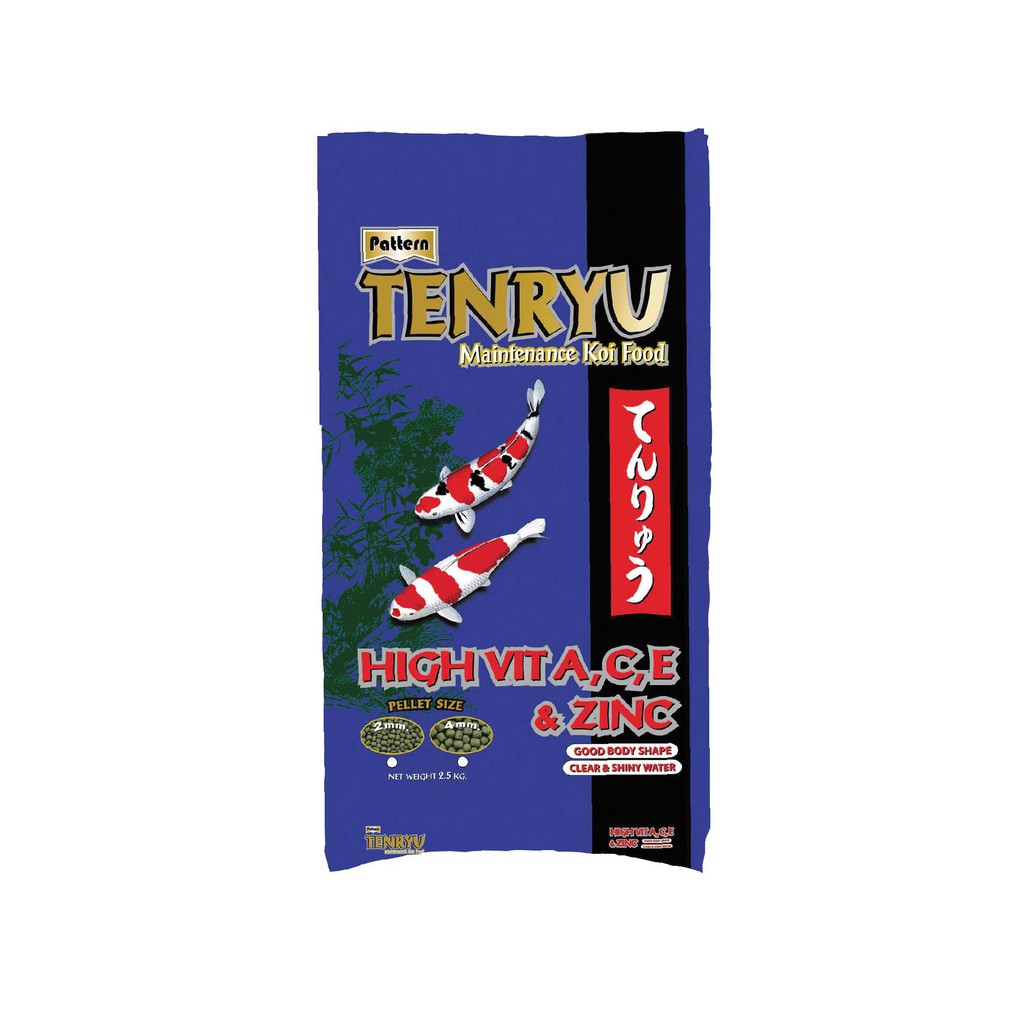 Tenryu Maintenance เท็นริวน้ำเงิน อาหารปลาคาร์ฟ ขนาด 2.5 กก. เม็ด 2 ม.ม. 1 ถุง ลอยน้ำ
