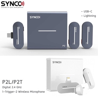 SYNCO P2T | P2Lไมโครโฟนไร้สายสำหรับสมาร์ทโฟน ใช้ได้ทั้ง ios และ Android [พร้อมจัดส่ง]