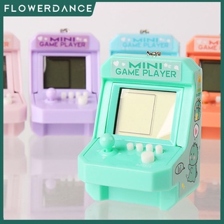 เด็ก Retro Mini Games Player แบบพกพา Handheld Gaming Tetris เกมคอนโซลเกมคลาสสิกพร้อมพวงกุญแจคอนโซลของเล่นของขวัญ Flowerdance