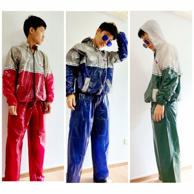 💦ชุดกันฝน PVC สุดเท่ ราคาถูก ฟรีไซส์💐 เสื้อ+กางเกง ส่งภายใน 24 ชม