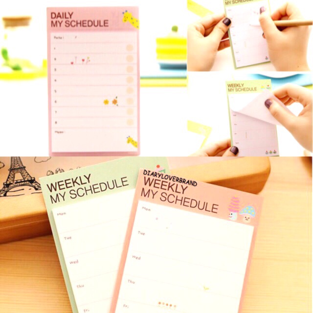 Daily/Weekly Schedule Note