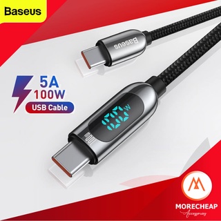 🔥ถูก/แท้🔥Baseus สายชาร์จ พร้อมจอแสดงแรงดันไฟฟ้า USB-C PD 100W QC4.0 Type-C to Type C