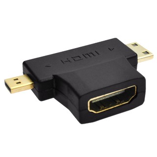 3 in 1 อะแดปเตอร์แปลง DMI Female to Micro HDMI Male / Mini HDMI Male