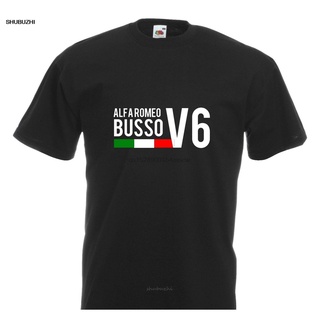 เสื้อยืดผ้าฝ้าย เสื้อยืด พิมพ์ลาย Alfa Romeo Busso V6 156 Gtv 164 155 Gta สําหรับผู้ชาย