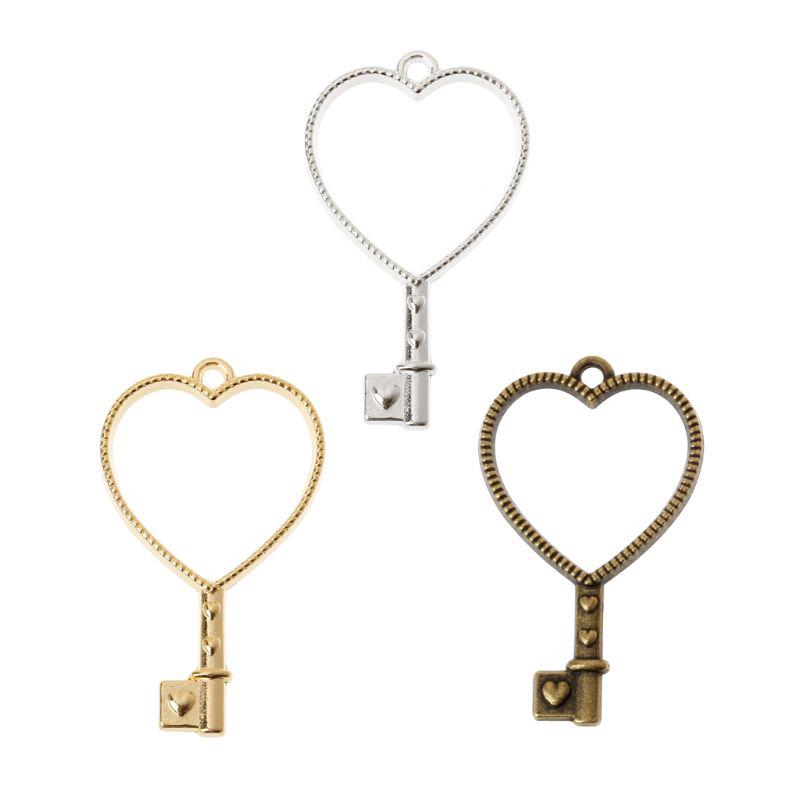 xj x 10 ชิ้น heart key จี้เรซิ่น diy สําหรับใช้ในการตกแต่งเล็บ