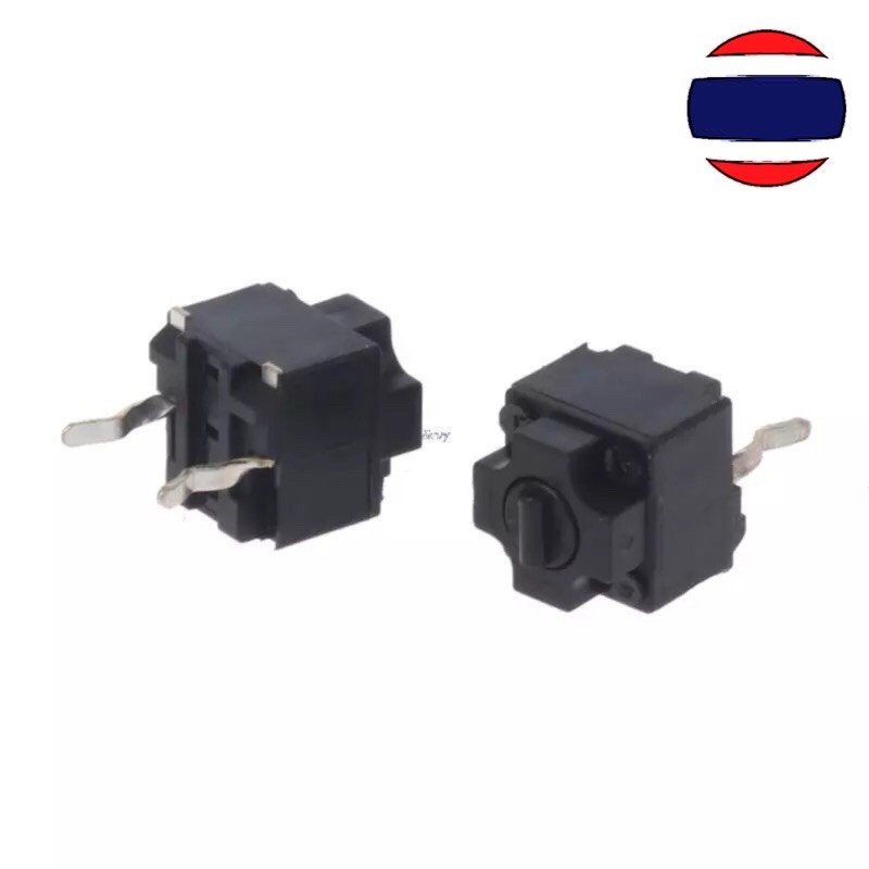 2pcs ปุ่มกด เมาส์ Mouse Square Micro Switch Button EVQP0E07K Black Spots 6x6x7.45
