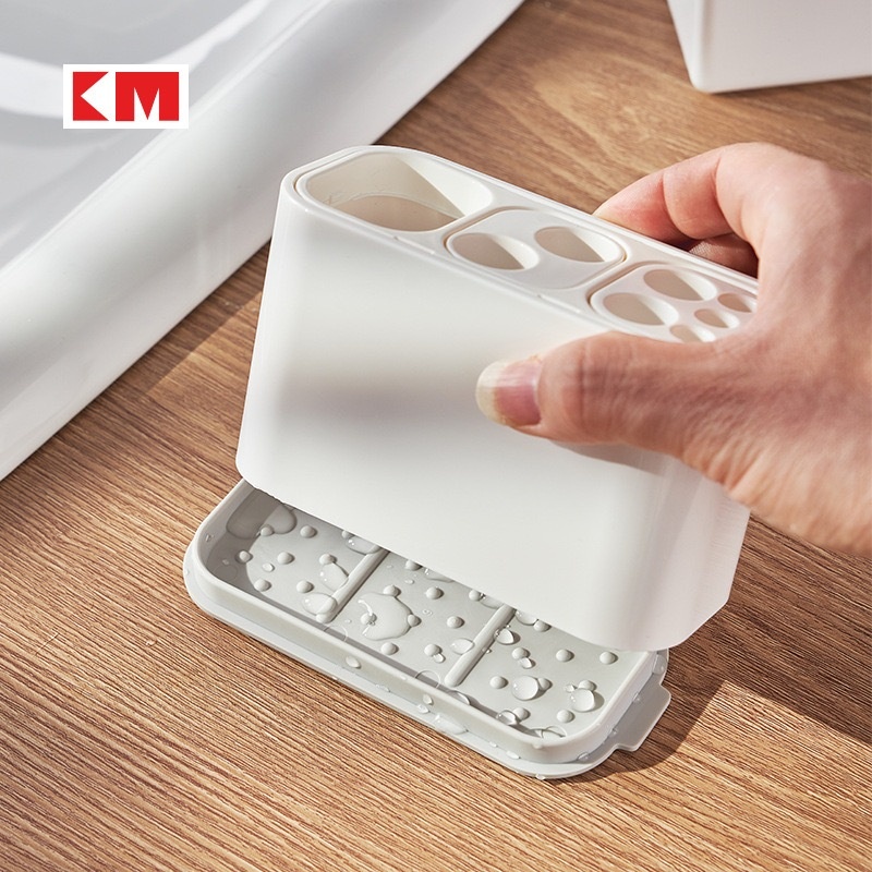 【HOMUHOME ホーム】KM825 ที่ใส่แปรงสีฟัน ที่วางยาสีฟัน กล่องเก็บแปรงสีฟัน เซตกล่อง อุปกรณ์จัดเก็บในห้องน้ำ KM GB - รูปที่ 2