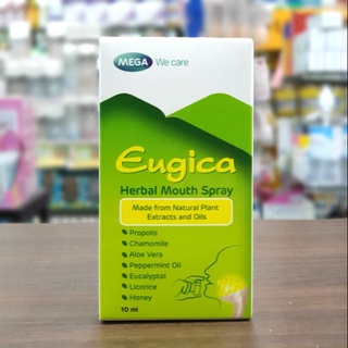 🌿Mega Eugica Herbalbal Mouth Spray 10ml ยูจิก้า เฮอร์บอล เม้าท์ สเปรย์ แก้ไอ แก้เจ็บคอ🌿