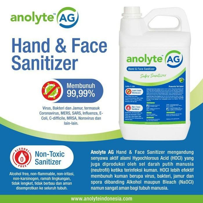 Anolyte AG รีฟิล 5 ลิตร เจลล้างมือ ที่ไม่ใช่แอลกอฮอล์ (HOCL) ฟู้ดเกรด