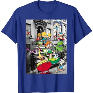 เสื้อยืดลําลอง แขนสั้น พิมพ์ลาย Nickelodeon Nicktoons สไตล์เกาหลี คลาสสิก คุณภาพสูง