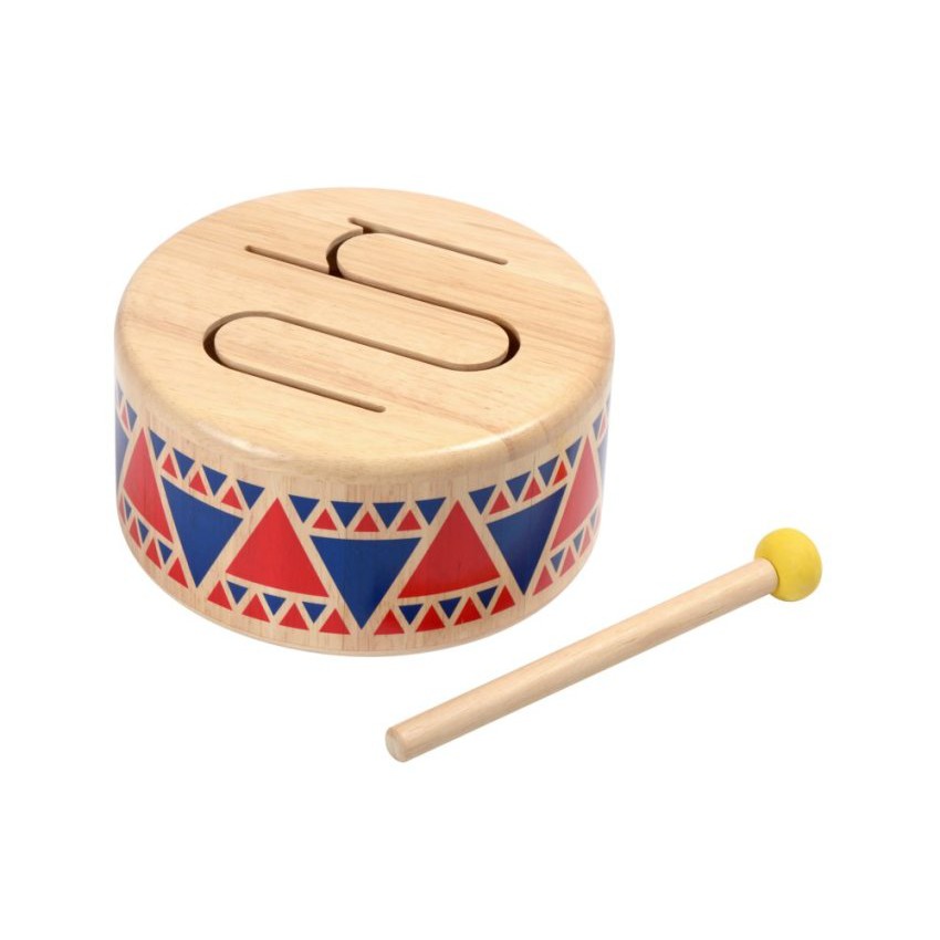 PlanToys ของเล่นไม้ 6404 Solid Drum กลองอินเดียนแดง เสริมพัฒนาการ สำหรับเด็กอายุ 18 เดือน ขึ้นไป