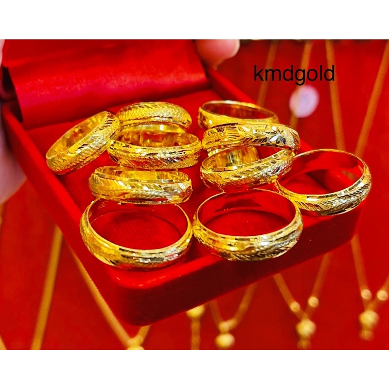 KMDGold แหวนทองคำแท้ ลายมังกรรอบวง น้ำหนักครึ่งสลึง