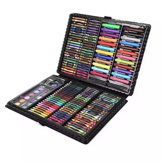 🎉พร้อมส่ง🎉พาเลทชุดระบายสี เซ็ทระบายสี 150 ชิ้น สีน้ำ สีเทียน ดินสอ ยางลบ ไม้บรรทัด สีช็อก เด็ก scb263