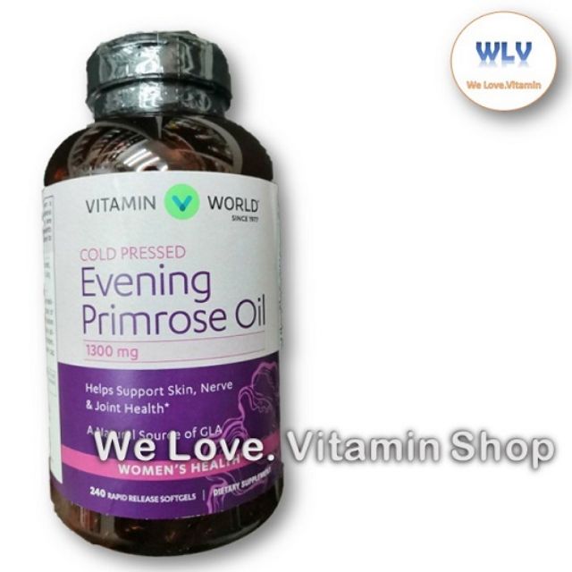 Vitamin​ World​ Evening Primrose Oil​ 1300 mg​ cold pressed 240​ sofgels