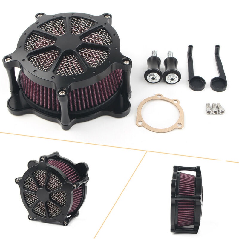 Venturi อุปกรณ์กรองอากาศ สีดํา สําหรับ Harley Dyna FXR 93-17 Softail 93-15