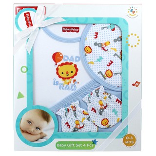 Fisher Price Gift Set ชุดของขวัญ เด็กแรกเกิด 4 ชิ้น สีฟ้า