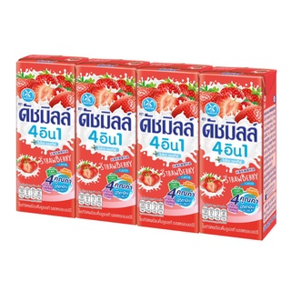 DUTCHMILL ดัชมิลล์ นมเปรี้ยว รสสตอเบอร์รี่ 180 มล. (แพ็ค 4 กล่อง)