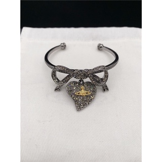 สร้อยข้อมือ Vivienne Westwood Bow Heart Bracelet Bangle ประดับเพชร