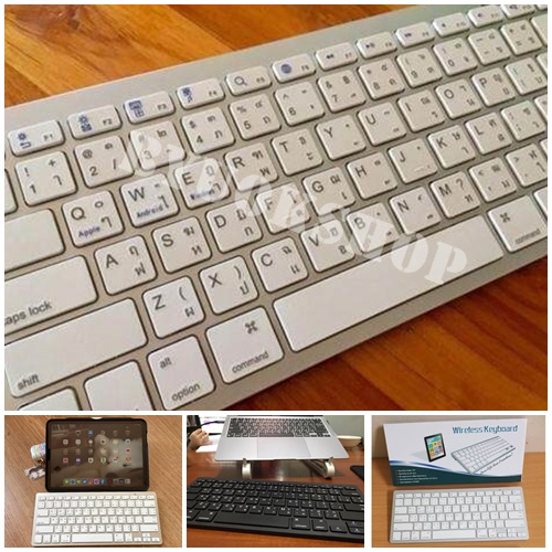 คีย์บอร์ดบลูทูธไร้สาย Bluetooth keyboard wireless Ultra Slim รุ่น bk3001 แป้นพิมพ์ภาษาไทย/อังฤกษ.