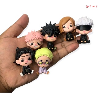 โมเดล Jujutsu Kaisen มหาเวทย์ผนึกมาร เซ็ท6ตัว ท่านั่ง ขนาด5cm.