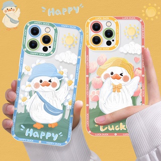 เคสโทรศัพท์มือถือ ซิลิโคนนิ่ม TPU ใส ลายการ์ตูนเป็ด สําหรับ Samsung Note20 S20 S21 S22 Plus S22 Ultra S21FE M23 A23 A03 Core A13 A10S A53 M52 A73 A72 A71