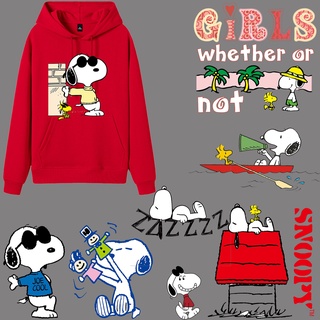 แผ่นแพทช์สติกเกอร์ ลายการ์ตูนอนิเมะ Snoopy Iron on Patches A-Level ซักทําความสะอาดได้ สําหรับตกแต่งเสื้อยืด กางเกงยีน