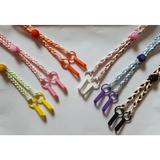 20 สี >>สายคล้องแมสเชือกถักเปีย สายคล้องเชือกเปีย