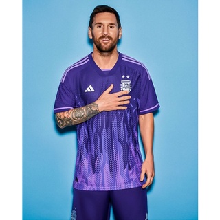 เสื้อกีฬาแขนสั้น ลายทีมชาติฟุตบอล Argentina 2022-2023 ชุดเยือน # 10