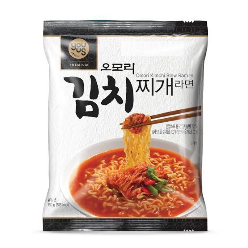 YOUUS OMORI KIMCHI STEW RAMEN ยูอัส บะหมี่กึ่งสำเร็จรูปรสกิมจิ 160g.