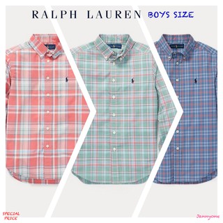 RALPH LAUREN PLAID COTTON POPLIN SHIRT (BOYS SIZE 8-20 YEARS)