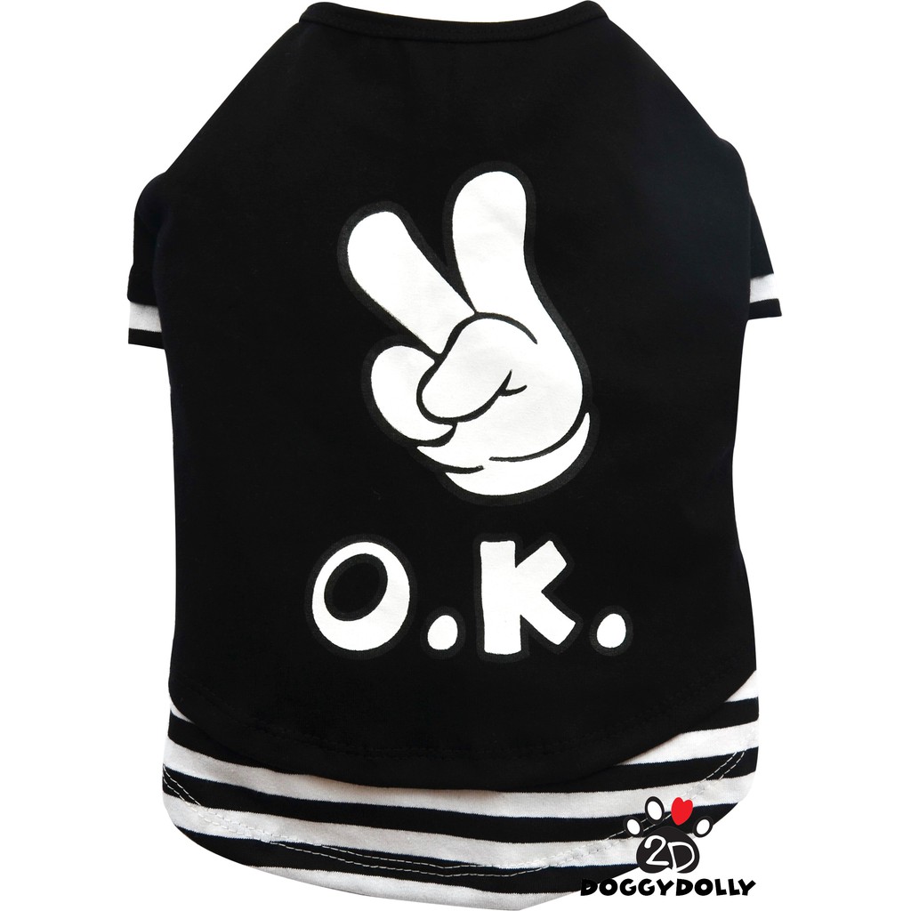 Petcloths -Doggydolly  เสื้อผ้าแฟชั่น สัตว์เลี้ยง ชุดหมาแมว เสื้อยืด คอกลม  T-Shirt  ขนาด1-9โล T596