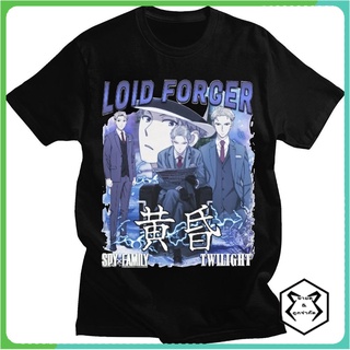 คอตต้อนคอกลมเสื้อยืดแขนสั้น ผ้าฝ้าย พิมพ์ลายกราฟิกการ์ตูนอนิเมะ Spy X Family Loid Forger แฟชั่นฤดูร้อน สําหรับผู้ชาย และ