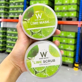 Wink White LIME Scrub &amp; LIME Mask วิงค์ไวท์ สครับมะนาว​+มาส์ก​มะนาว (ขายแยก)