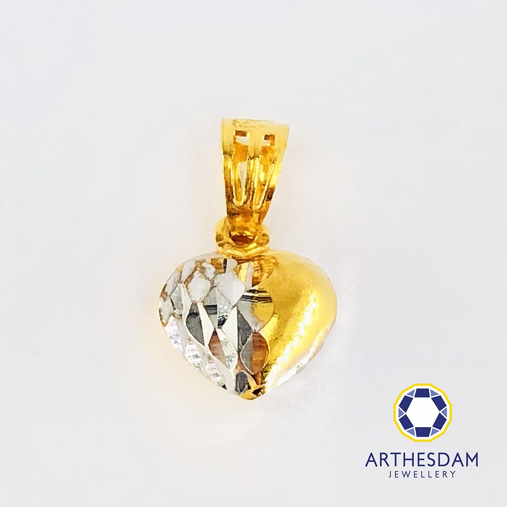 Arthesdam Jewellery 916 Gold Two-toned Textured heart Pendant [จี้]
