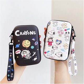 น่ารัก Crayon Shin-Chan Snoopy กระเป๋าเดินทางแบบพกพา Travel Organizer หูฟัง Power Bank กระเป๋ากันน้ำ Multi-Function กระเป๋าเก็บของแบบดิจิตอลพร้อมสายคล้องมือ